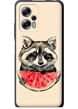 Чохол tpu на телефон xiaomi redmi note 11t pro єнотик з кавуном "4605b-2644-58250"