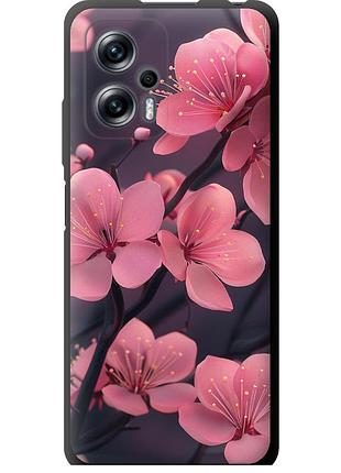 Чехол tpu на телефон xiaomi redmi note 11t pro+ пурпурная сакура "6075b-3861-58250"
