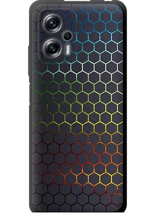 Чехол tpu на телефон xiaomi poco x4 gt 5g переливающиеся соты "498b-3862-58250"