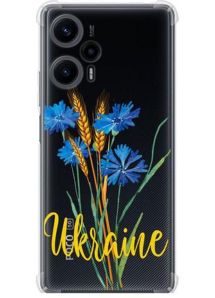 Чехол силикон с усиленными углами патриотический на телефон xiaomi redmi note 12 turbo ukraine v2