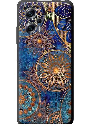 Чехол tpu на телефон xiaomi redmi note 11t pro+ золотой узор "678b-3861-58250"