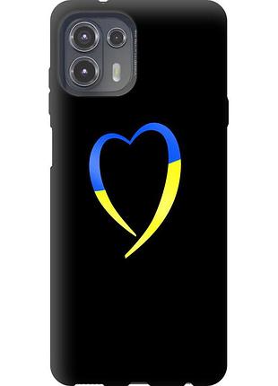 Чехол силиконовый патриотический на телефон motorola edge 20 lite жёлто-голубое сердце "885u-2496-58250"