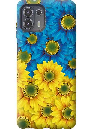 Чехол силиконовый патриотический на телефон motorola edge 20 lite жёлто-голубые цветы "1048u-2496-58250"