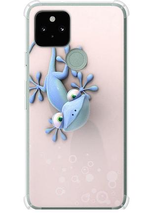 Чехол силикон с усиленными углами на телефон google pixel 5 геккончик "1094sp-2044-58250"