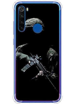 Чехол силикон с усиленными углами патриотический на телефон xiaomi redmi note 8t защитник v3