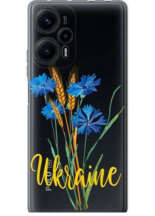 Чохол силіконовий патріотичний на телефон xiaomi poco f5 ukraine v2 "5445u-3170-58250"
