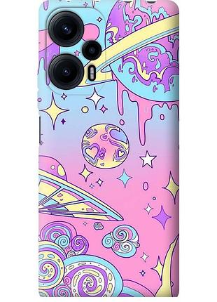 Чехол силиконовый на телефон xiaomi poco f5 розовая галактика "4146u-3170-58250"