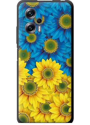Чехол tpu патриотический на телефон xiaomi redmi note 11t pro жёлто-голубые цветы "1048b-2644-58250"