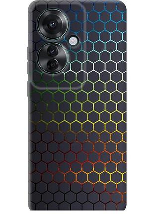 Чехол силиконовый на телефон oppo reno11 f переливающиеся соты "498u-3671-58250"
