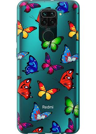 Чехол силиконовый на телефон xiaomi redmi note 9 красочные мотыльки "4761u-2017-58250"