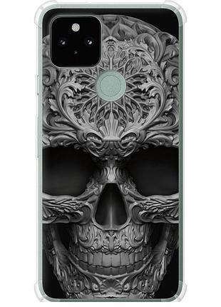 Чехол силикон с усиленными углами на телефон google pixel 5 skull-ornament "4101sp-2044-58250"