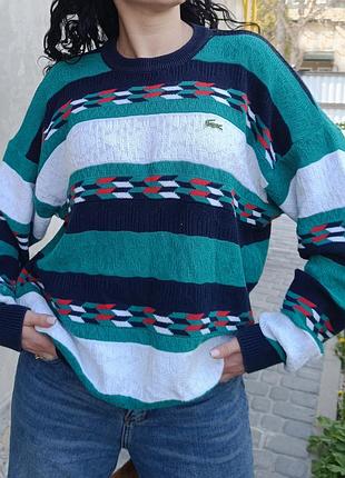 Винтажный свитер lacoste made in UN размер xxl оверсайз