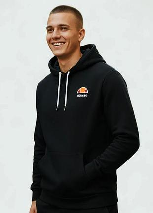 Ellesse logo hoody black ska23189 толстовка худі кофта оригінал капішонка чорна