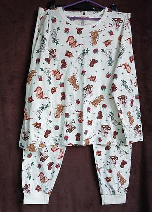 Костюм женский домашний собачки, новый год, 2xl,  eur 50-52