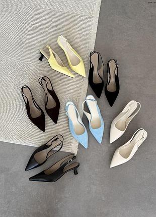Трендовые slingback-туфли с силуэтным вырезом 
(натуральная замша, кожа италия)