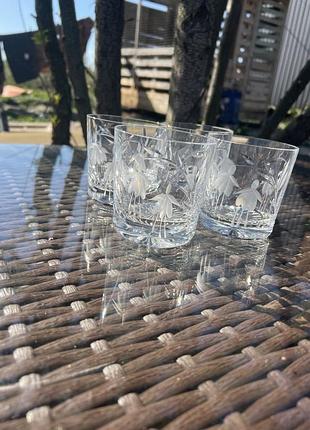 Вінтажні кришталеві стакани для віскі stuart crystal “cascade” — елегантна британська класика