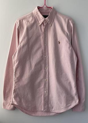 Рожева сорочка ralph lauren slim fit (oxford cotton) — розмір m