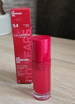 Масло для губ clarins iconic red 54