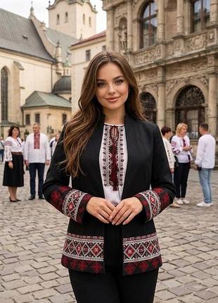 Пиджак жакет вышитый женский