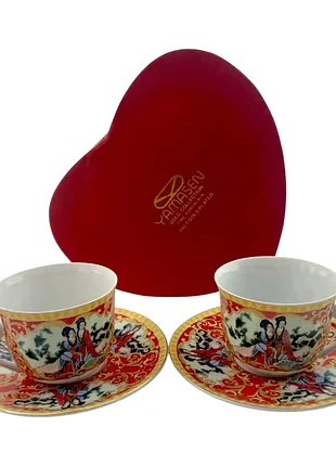 Сервіз порцеляна "дівчата" (yamasen) (2 чашки+2 блюдця)