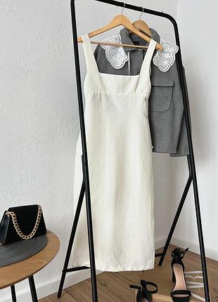 Біла сукня з відкритою спинкою від zara, розмір xs, xl