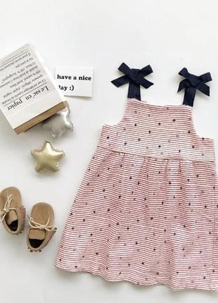 Шикарный сарафан в полоску на бретелях zara kids made in portugal 3-4 лет, 💯 оригинал