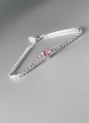 Браслет pandora «рожеве серце»