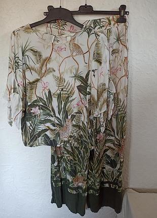 Летний вискозный брючный костюм h&amp;m @13