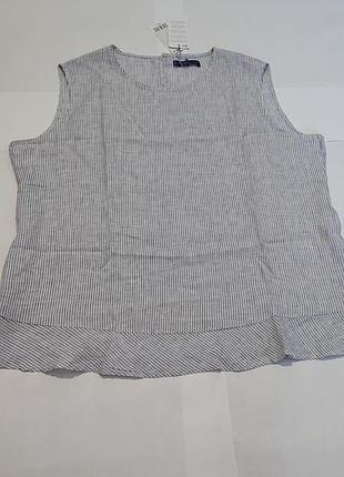 Жіноча блуза mango блузка топ 2xl 3xl 54-56 льон льон великий розмір 7