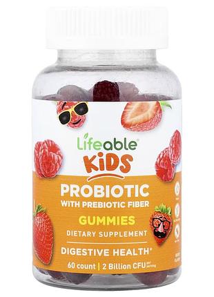 Пробиотики для детей 1 млрд lifeable kids probiotic gummies вкус ягод 60 мармеладок