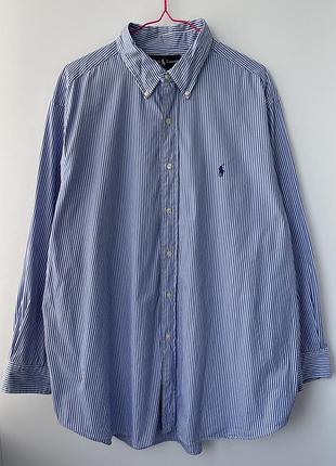 Чоловіча сорочка ralph lauren у блакитну смужку / classic fit / розмір xl-xxl