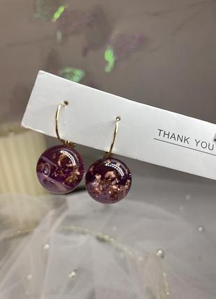 Сережки violet gold spheres ✨