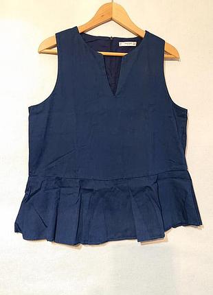 Жіноча блуза блузка топ mango l xl 2xl 50-52р бавовна кофточка з баскою