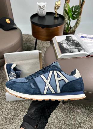 Мужские кроссовки armani exchange ax navy white распродаж