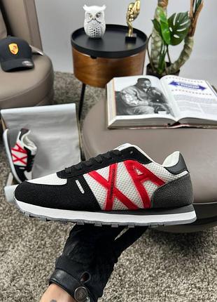 Чоловічі кросівки armani exchange black white red розпродаж
