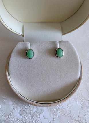 Серьги серебро 925 проба натуральный камень