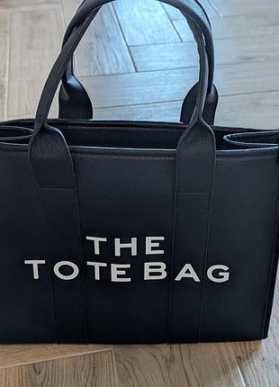Сумка на коротких ручках чорна the tote bag