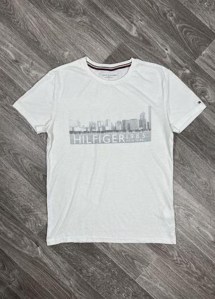Чоловіча футболка tommy hilfiger original, білий колір, розмір s