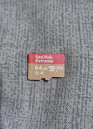 Карта памяти 64 гб "типа sandisk extreme" 67.3/89.9 microsd microsdxc u3 a1 v30 сандиск