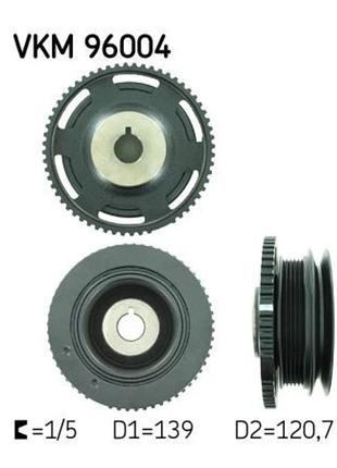 Шкив коленвала lanos 1.5,1.6 nexia 1.5 (96351111) skf корея (vkm 96004)