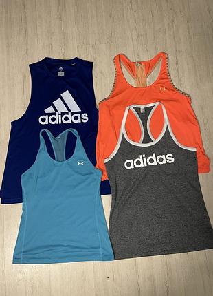Жіночі спортивні майки adidas under armour футболки для фітнесу залу s m