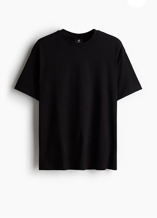 Черная футболка h&amp;m новая футболка loose fit t-shirt нм