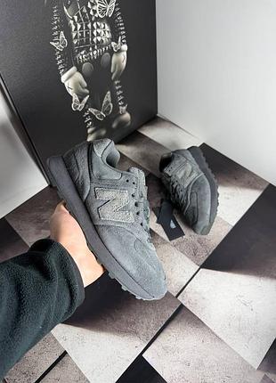 Стильные кроссовки new balance 574 x stone island ghost pack dark grey