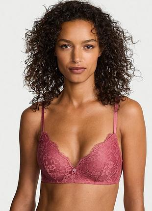 Кружевной бюстгальтер пуш-ап 34d / 75d пуш-ап без косточек victoria’s secret, оригинал