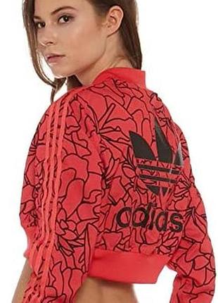 Бомбер,вітровка adidas жіноча рожева/ червона