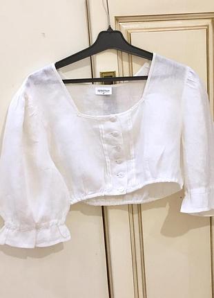 Новый топ из льна брендовый sportalm made in austria linenдка up top white ivory