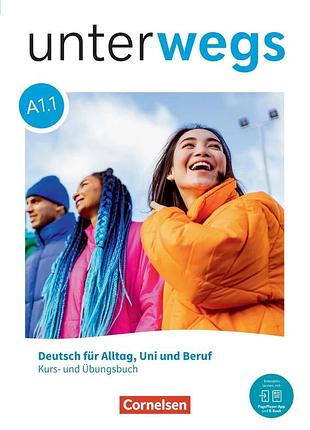 Книга для вивчення німецької мови. unterwegs a1.1 kurs- und übungsbuch inkl. e-book