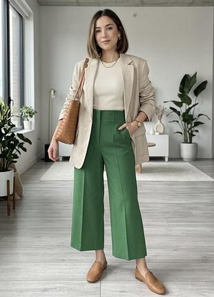 Зелені кюлоти штани бриджі xs s zara