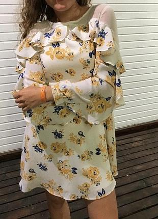 Плаття літнє zara  mini, розмір m