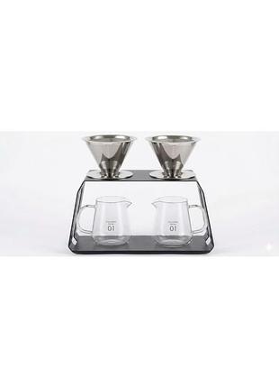 Набор для заваривания пуровера noir twin silver